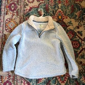 Sherpa pullover light blue cozy green tea large